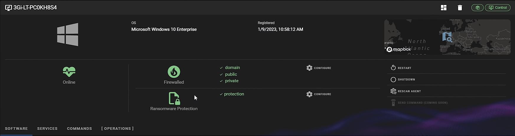 remote operations menu