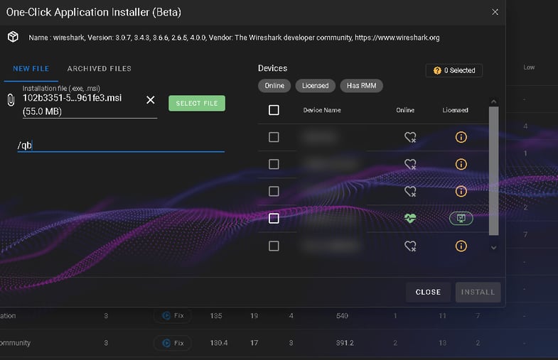 screenshot of msi with silent switch