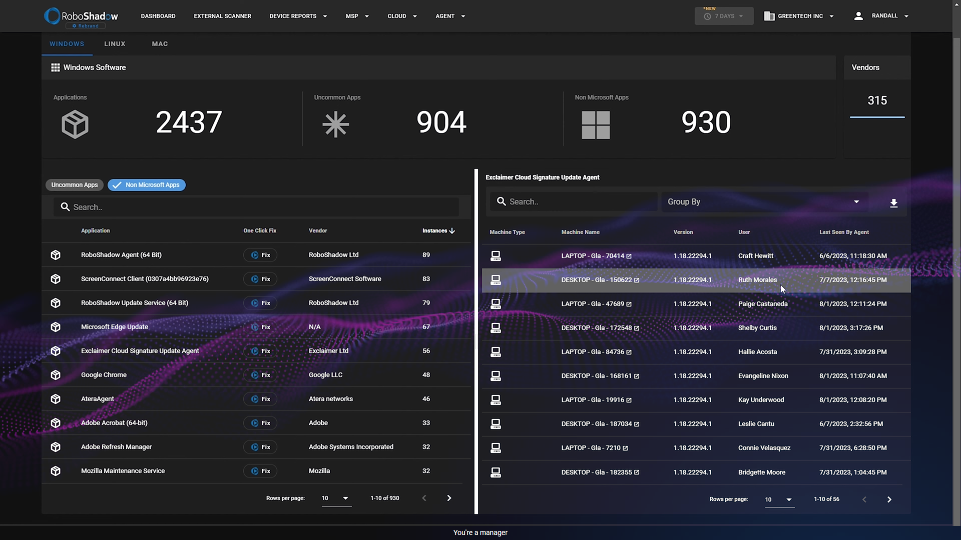 software dashboard 