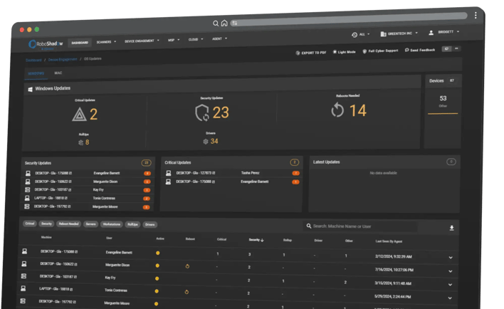 window updates screen vulnerability management