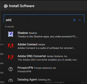 install software menu